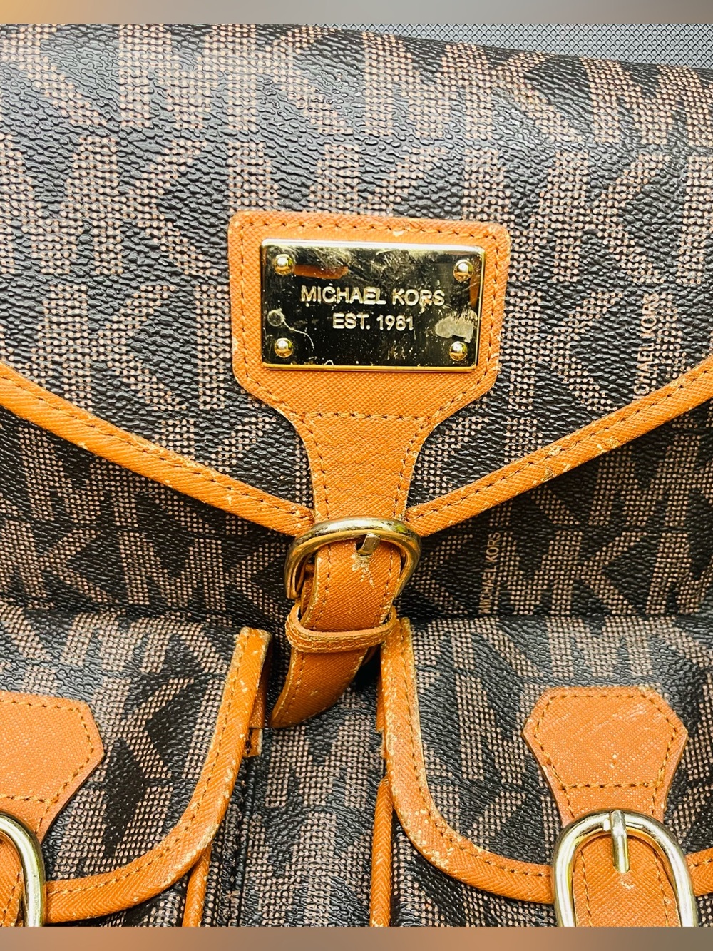 UNIQUE-MICHAEL KORS LARGE MK MONOGRAM BACKPACK!
